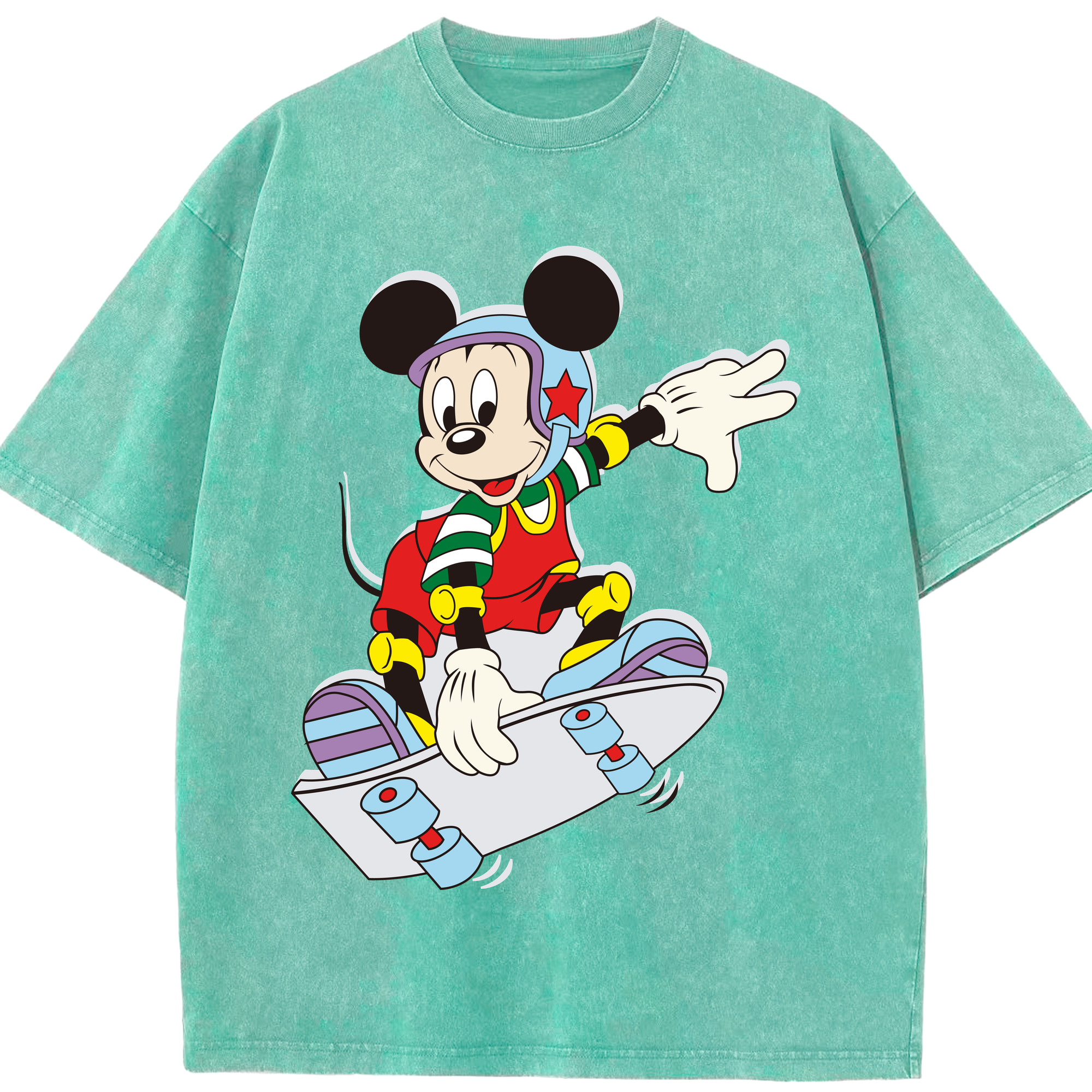 （画像用） ミッキーマウス Mickey Mouse 綿100% ヴィンテージ風 半袖Tシャツ（フロントプリント）